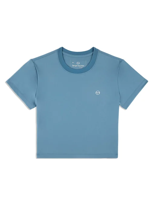 Sergio Tacchini Mirano Fitted Crop Top- CORONET BLUE Sale