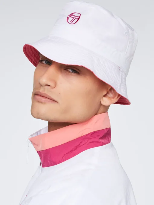 Sergio Tacchini Mosaic Reversible Bucket Hat-White/Multi WHITE MULTI Discount