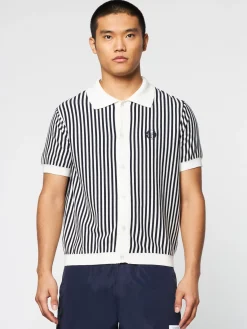 Sergio Tacchini Abramo Knit Polo- Pearled Ivory/ Maritime Blue PEARLED IVORY/MARITIME BLUE Hot