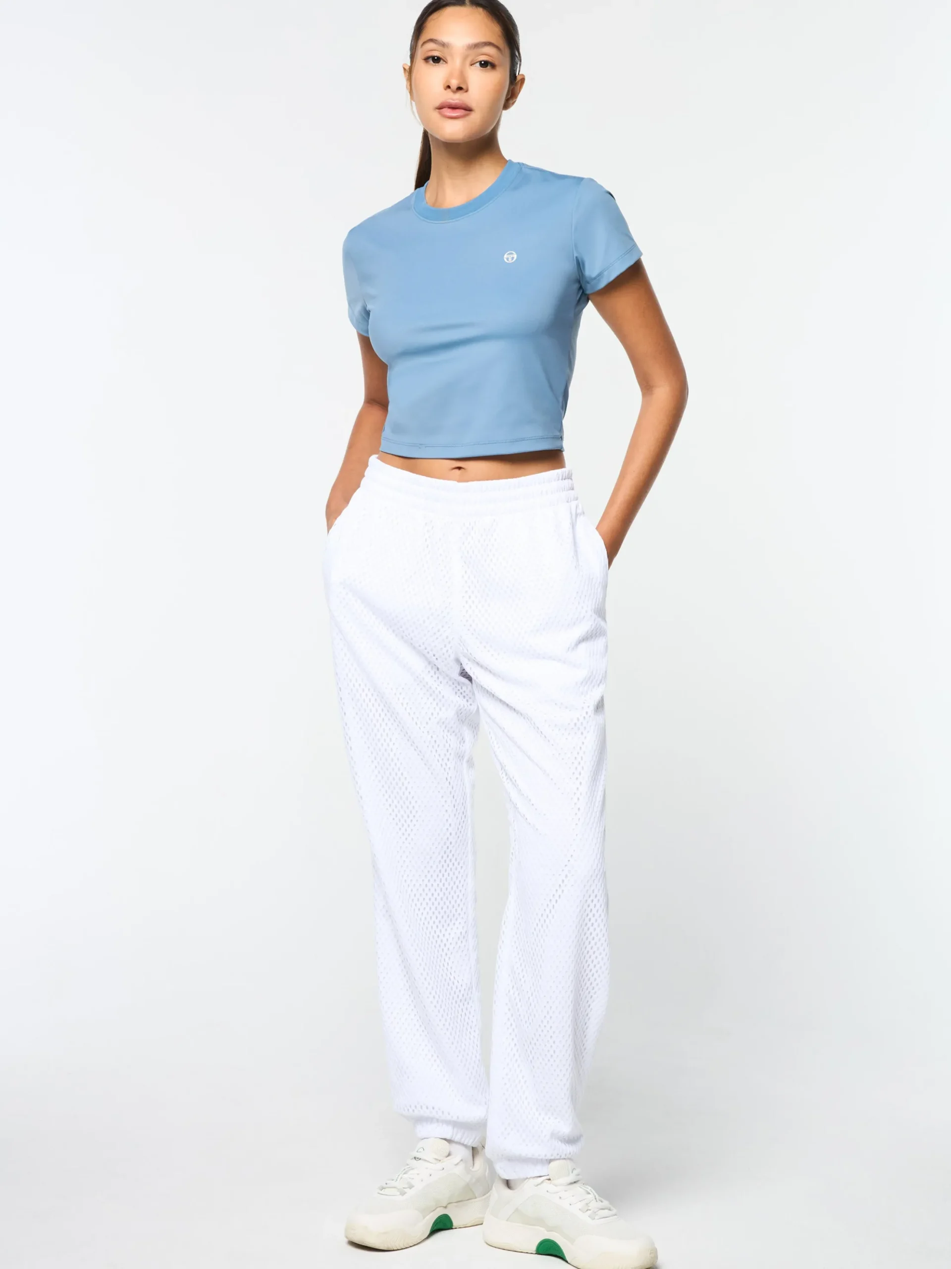 Sergio Tacchini Adria Mesh Track Pant- BRILLIANT WHITE Hot