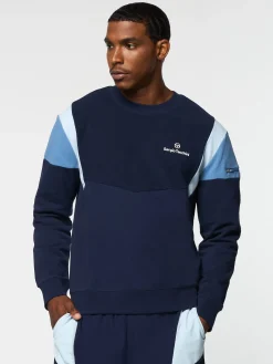Sergio Tacchini Angolo Crewneck Sweatshirt- MARITIME BLUE Online