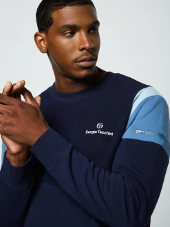 Sergio Tacchini Angolo Crewneck Sweatshirt- MARITIME BLUE Online