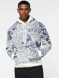 Sergio Tacchini Astratta Jacquard Hoodie- MARITIME BLUE Outlet