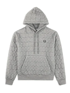 Sergio Tacchini Aversa Quilted Hoodie- LIGHT HEATHER GREY Sale