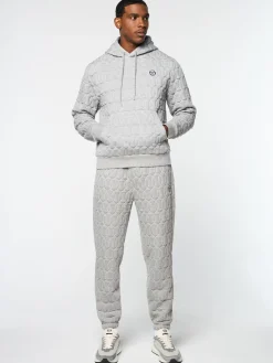 Sergio Tacchini Aversa Quilted Hoodie- LIGHT HEATHER GREY Sale