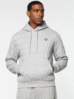 Sergio Tacchini Aversa Quilted Hoodie- LIGHT HEATHER GREY Sale