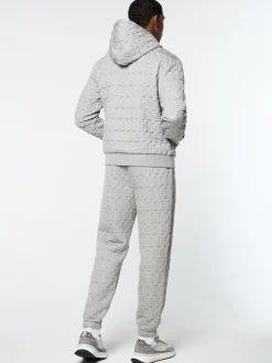 Sergio Tacchini Aversa Quilted Hoodie- LIGHT HEATHER GREY Sale