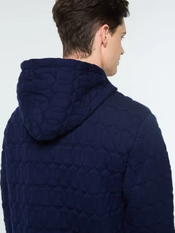 Sergio Tacchini Aversa Quilted Hoodie- MARITIME BLUE Fashion