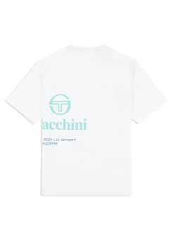 Sergio Tacchini Bari Graphic T-Shirt- BRILLIANT WHITE Hot
