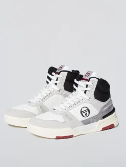 Sergio Tacchini BB Court Hi Sneaker- White/ Tofu/ Quiet Grey WHITE/TOFU/QUIET GREY Sale