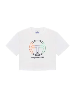 Sergio Tacchini Daily Tuft Big Logo Crop T-Shirt- OFF WHITE Fashion