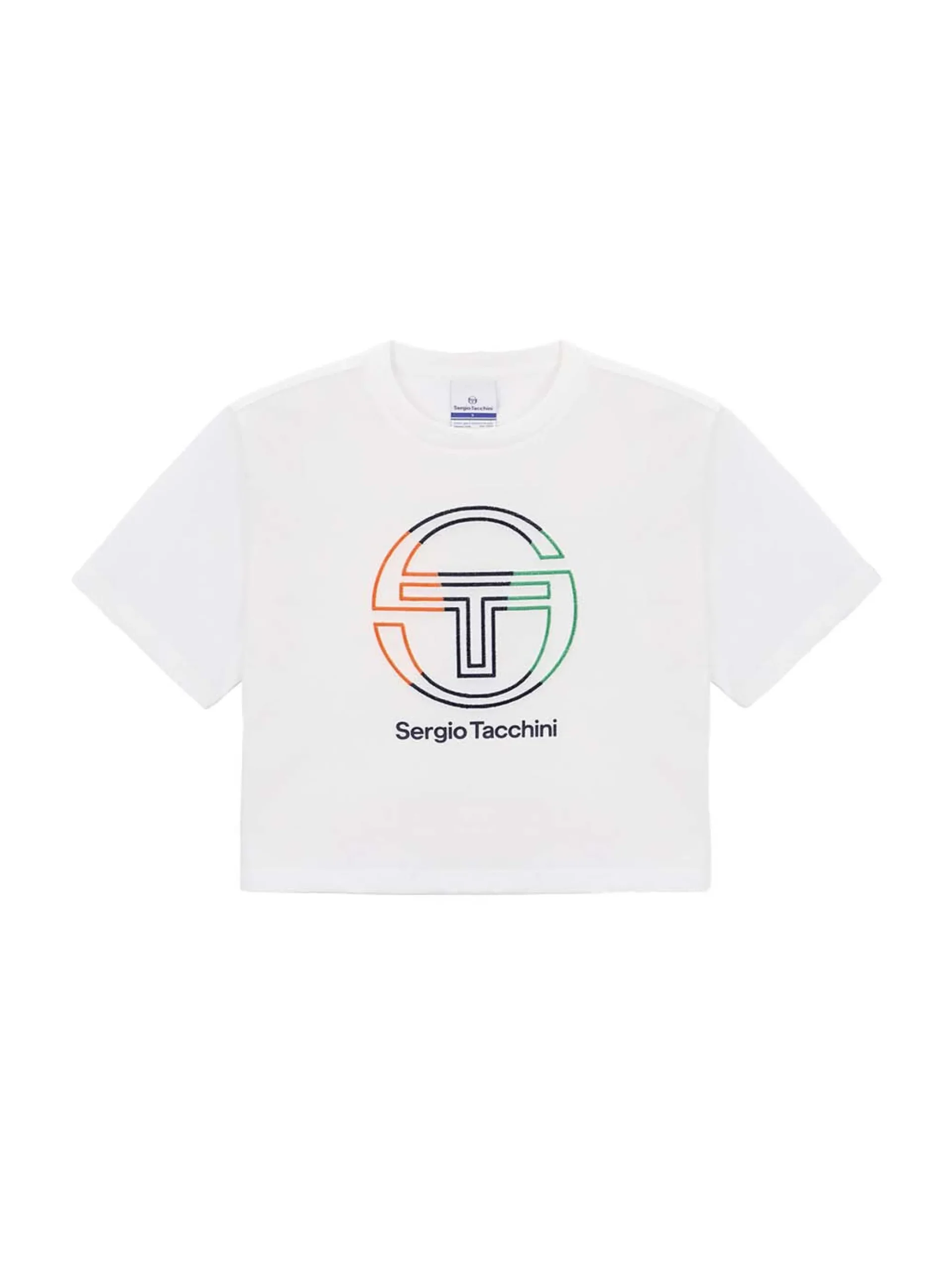 Sergio Tacchini Daily Tuft Big Logo Crop T-Shirt- OFF WHITE Fashion