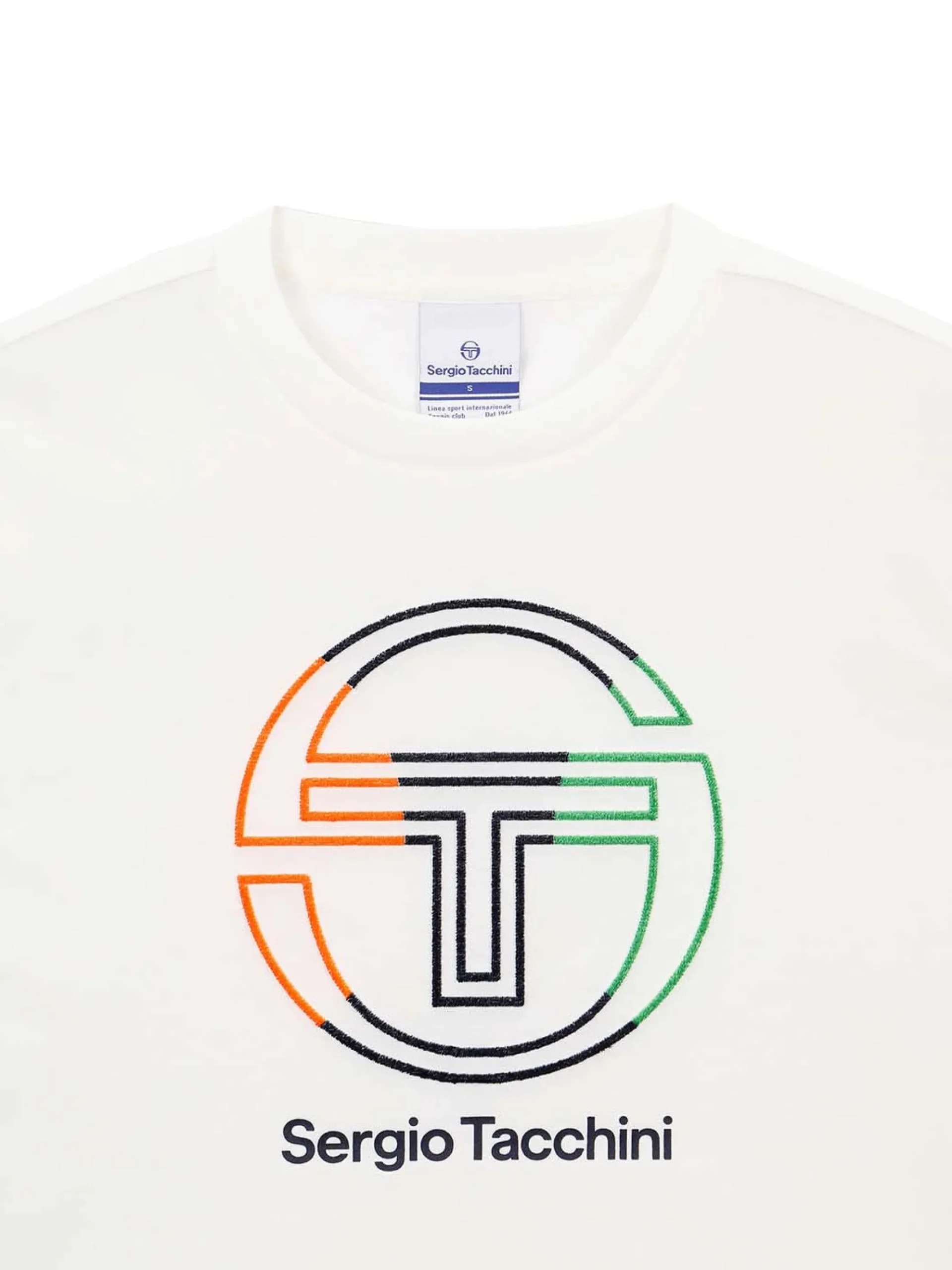 Sergio Tacchini Daily Tuft Big Logo Crop T-Shirt- OFF WHITE Fashion