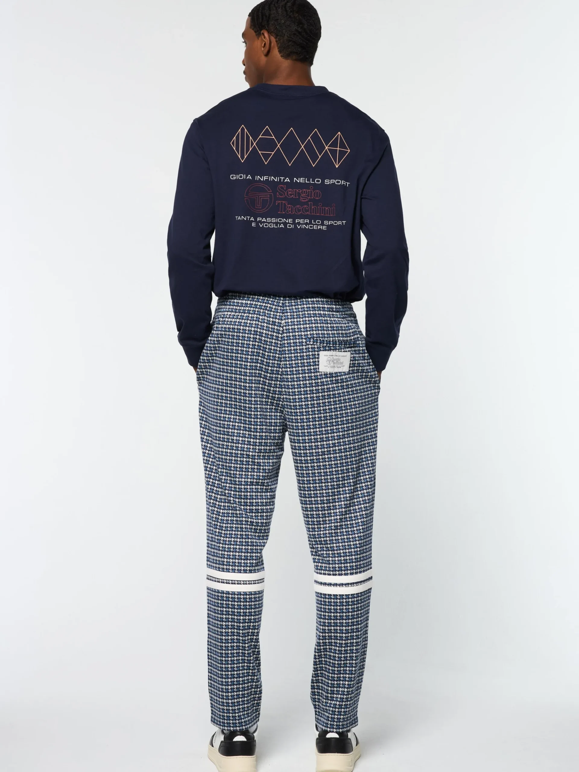 Sergio Tacchini Dallas Houndstooth Track Pant- MARITIME BLUE Online