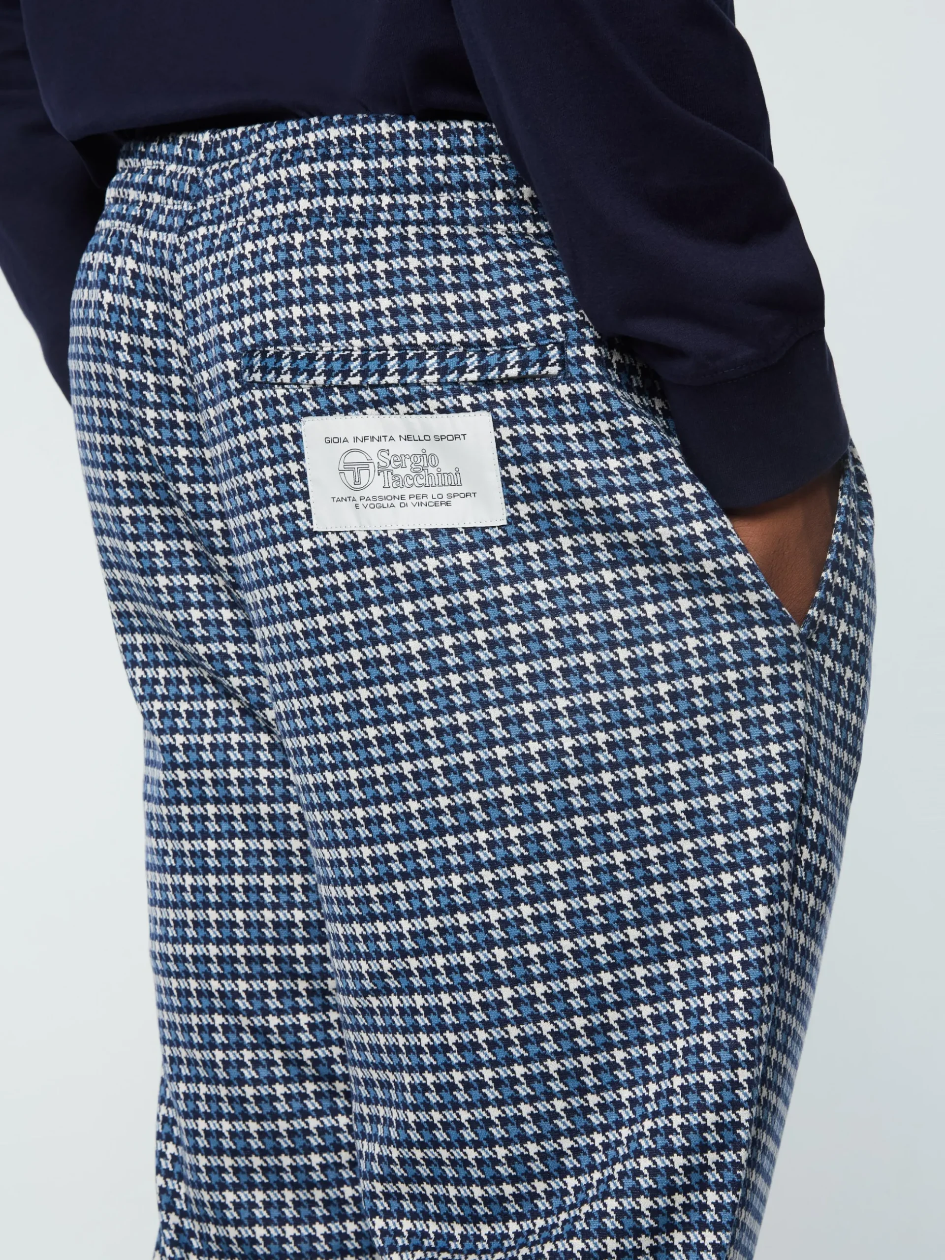 Sergio Tacchini Dallas Houndstooth Track Pant- MARITIME BLUE Online