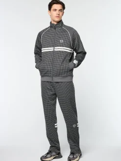 Sergio Tacchini Dallas Houndstooth Track Jacket- BLACK BEAUTY Sale