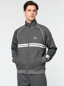 Sergio Tacchini Dallas Houndstooth Track Jacket- BLACK BEAUTY Sale