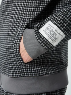 Sergio Tacchini Dallas Houndstooth Track Jacket- BLACK BEAUTY Sale