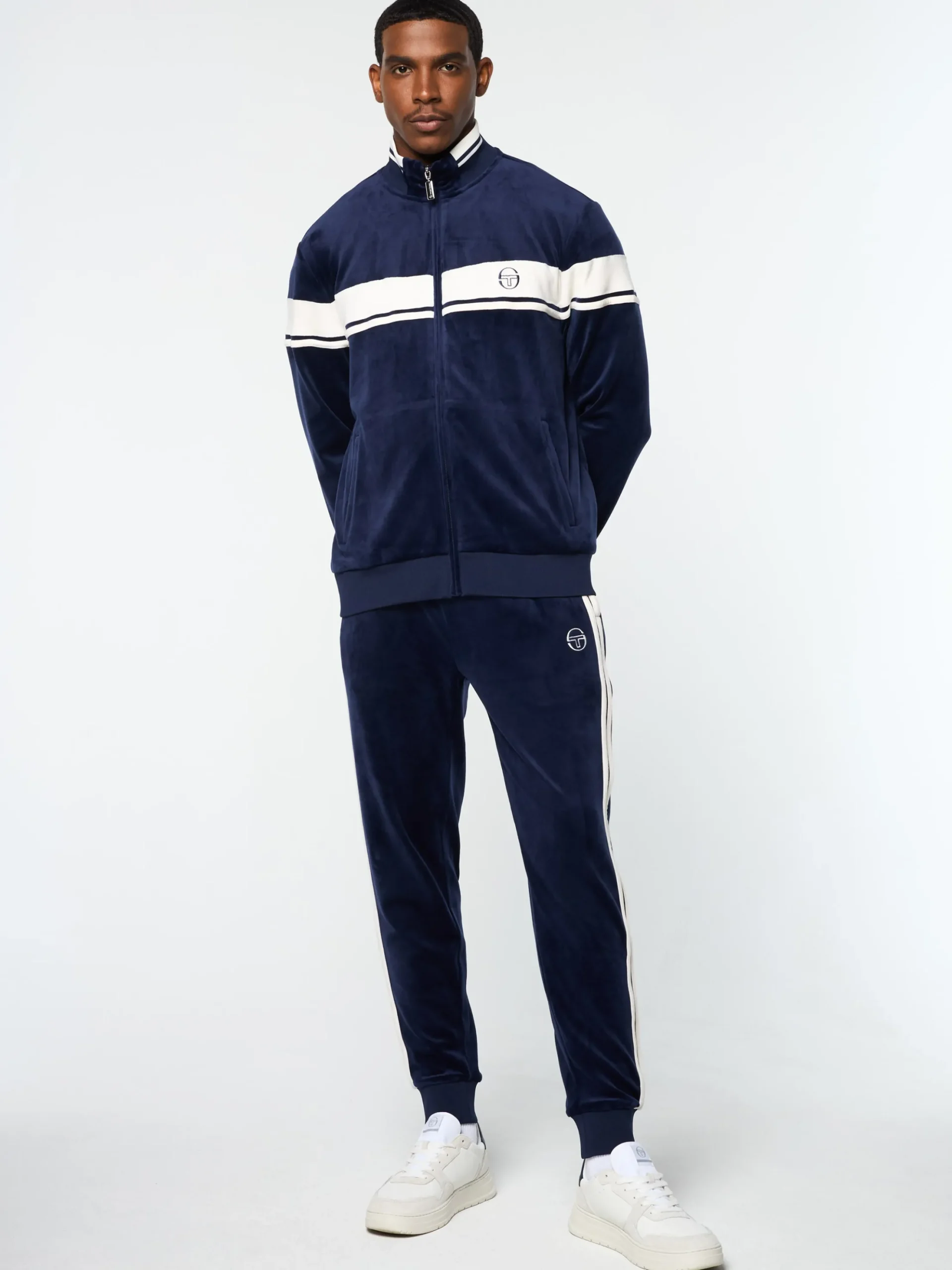 Sergio Tacchini Damarindo Velour Track Jacket- MARITIME BLUE Best