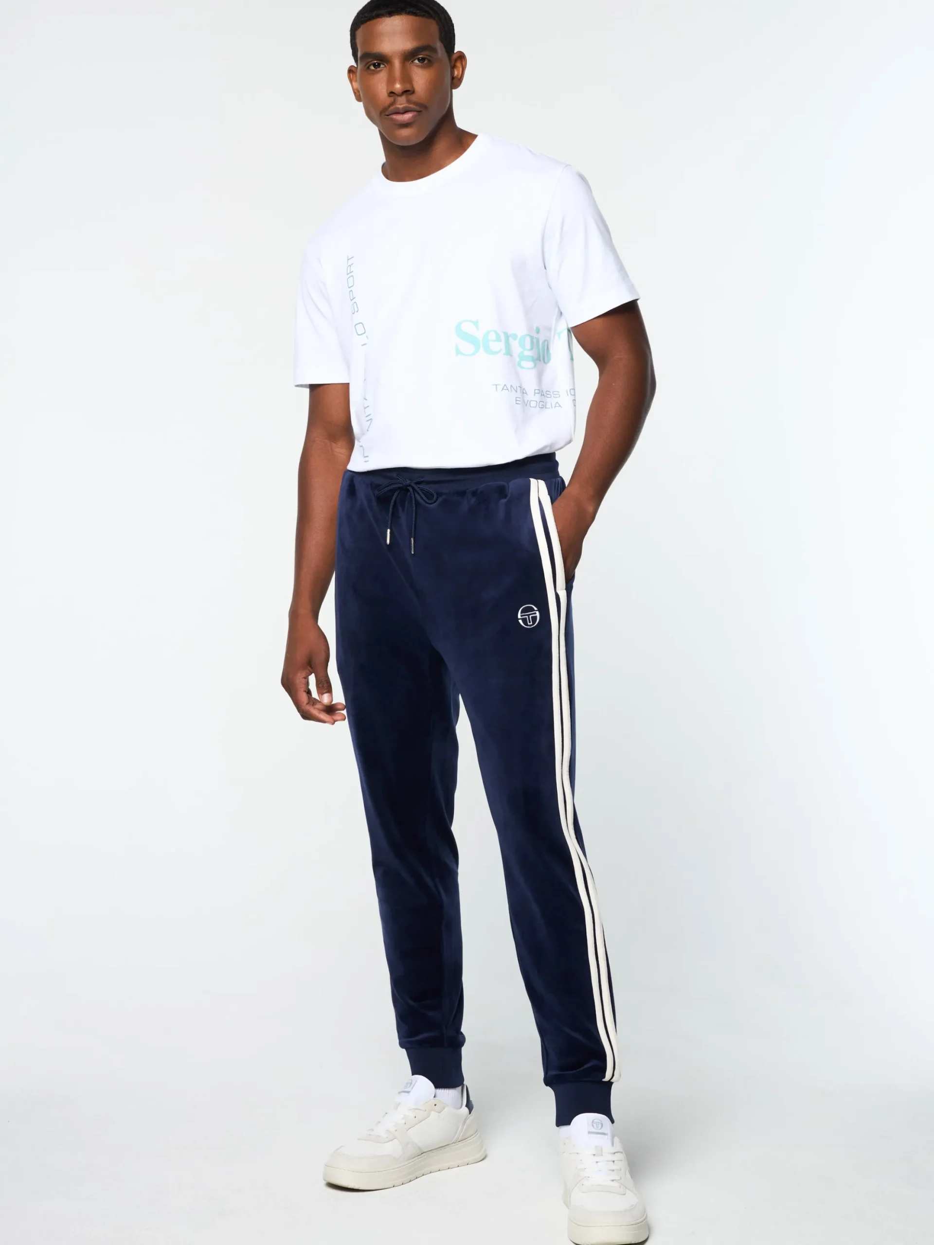 Sergio Tacchini Damarindo Velour Track Pant- MARITIME BLUE Best