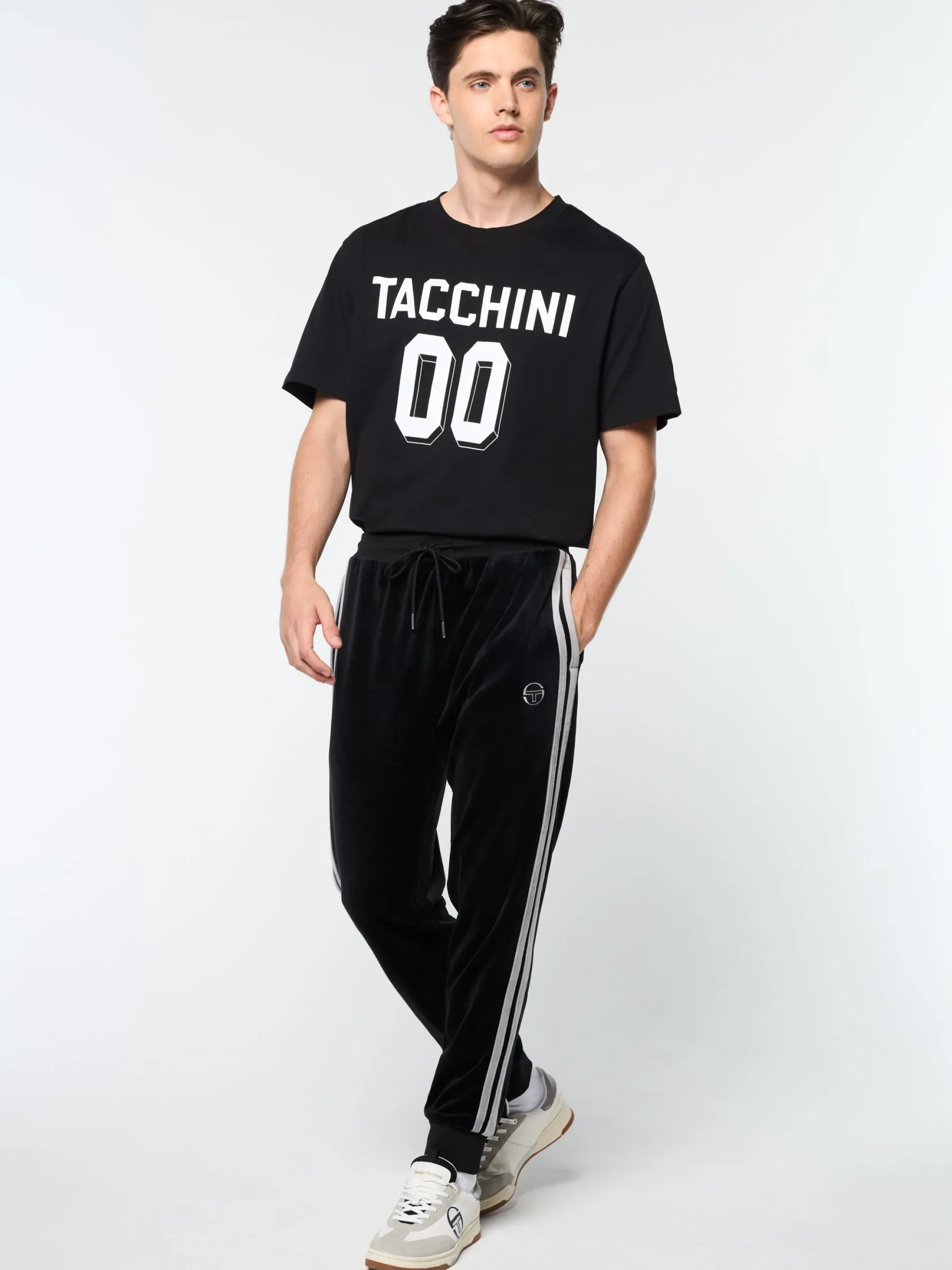Sergio Tacchini Damarindo Velour Track Pant- BLACK BEAUTY Best