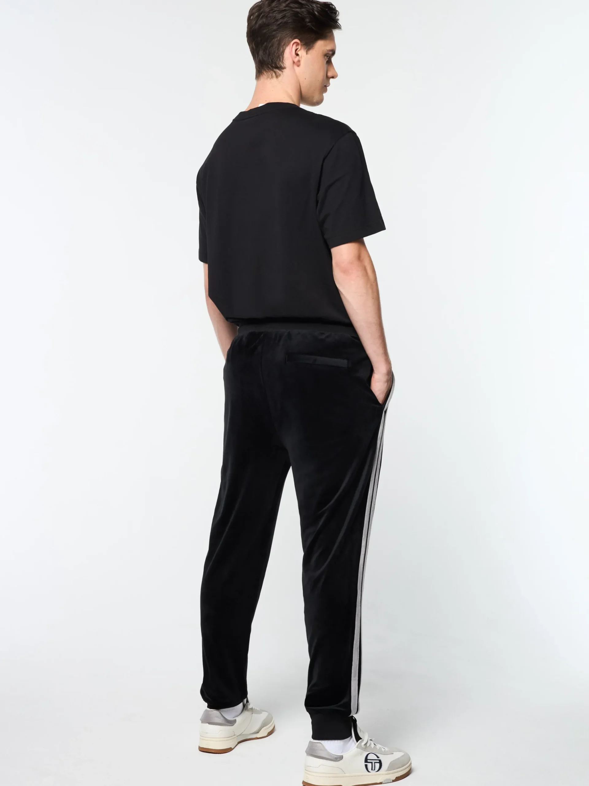 Sergio Tacchini Damarindo Velour Track Pant- BLACK BEAUTY Best