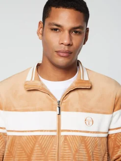 Sergio Tacchini Debossed Damarindo Velour Track Jacket- MEERKAT Outlet