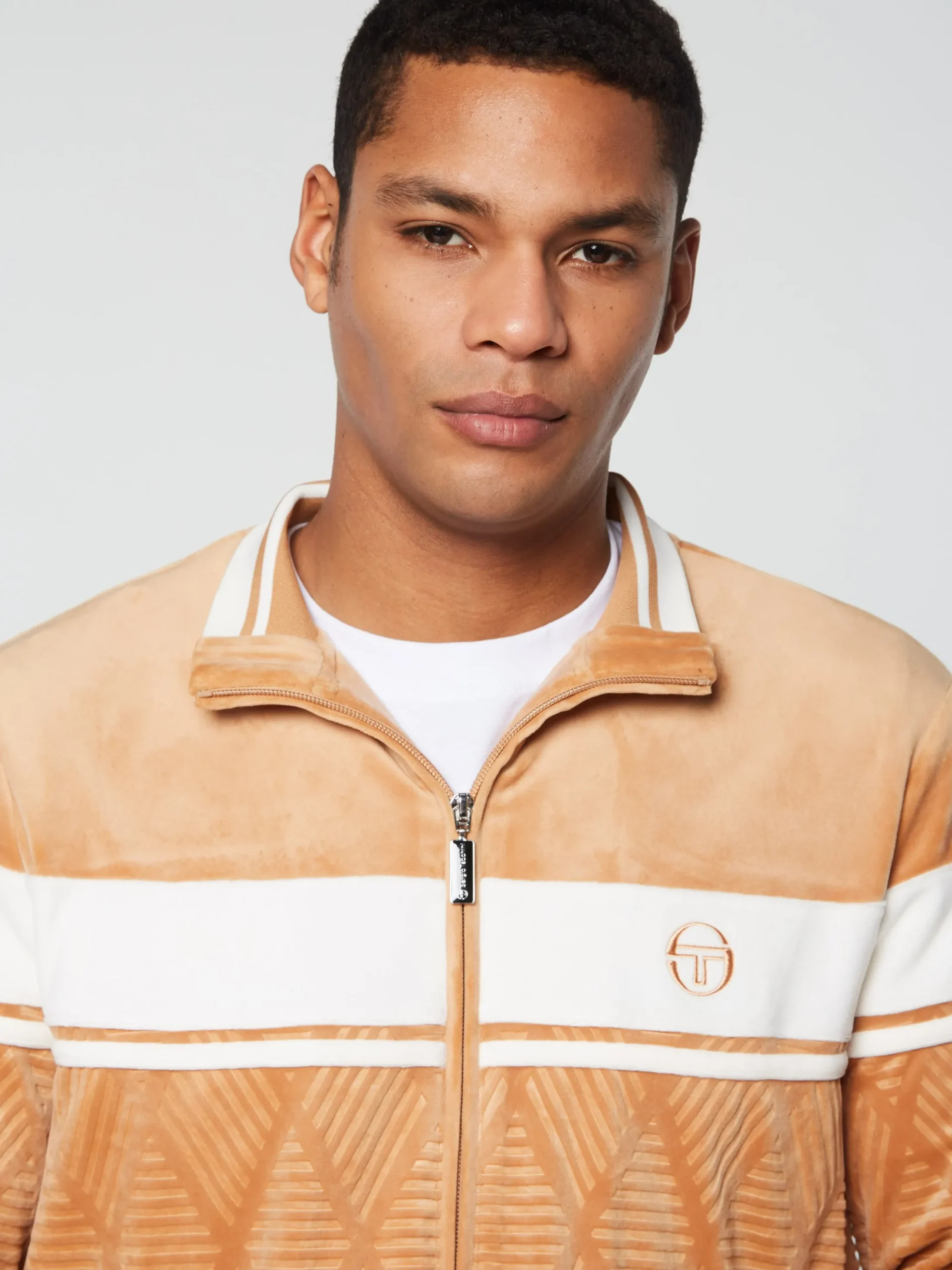 Sergio Tacchini Debossed Damarindo Velour Track Jacket- MEERKAT Outlet