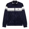 Sergio Tacchini Debossed Damarindo Velour Track Jacket- MARITIME BLUE Best