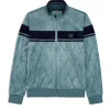 Sergio Tacchini Debossed Damarindo Velour Track Jacket- LARKSPUR Best