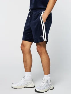 Sergio Tacchini Debossed Damarindo Velour Short- MARITIME BLUE Discount