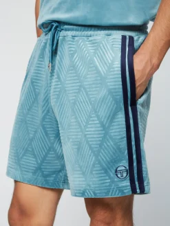 Sergio Tacchini Debossed Damarindo Velour Short- LARKSPUR New
