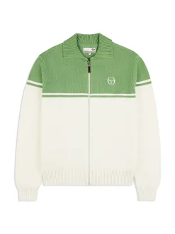 Sergio Tacchini Donato Knit Track Jacket- Gardenia/ Jade Green GARDENIA/JADE GREEN Discount