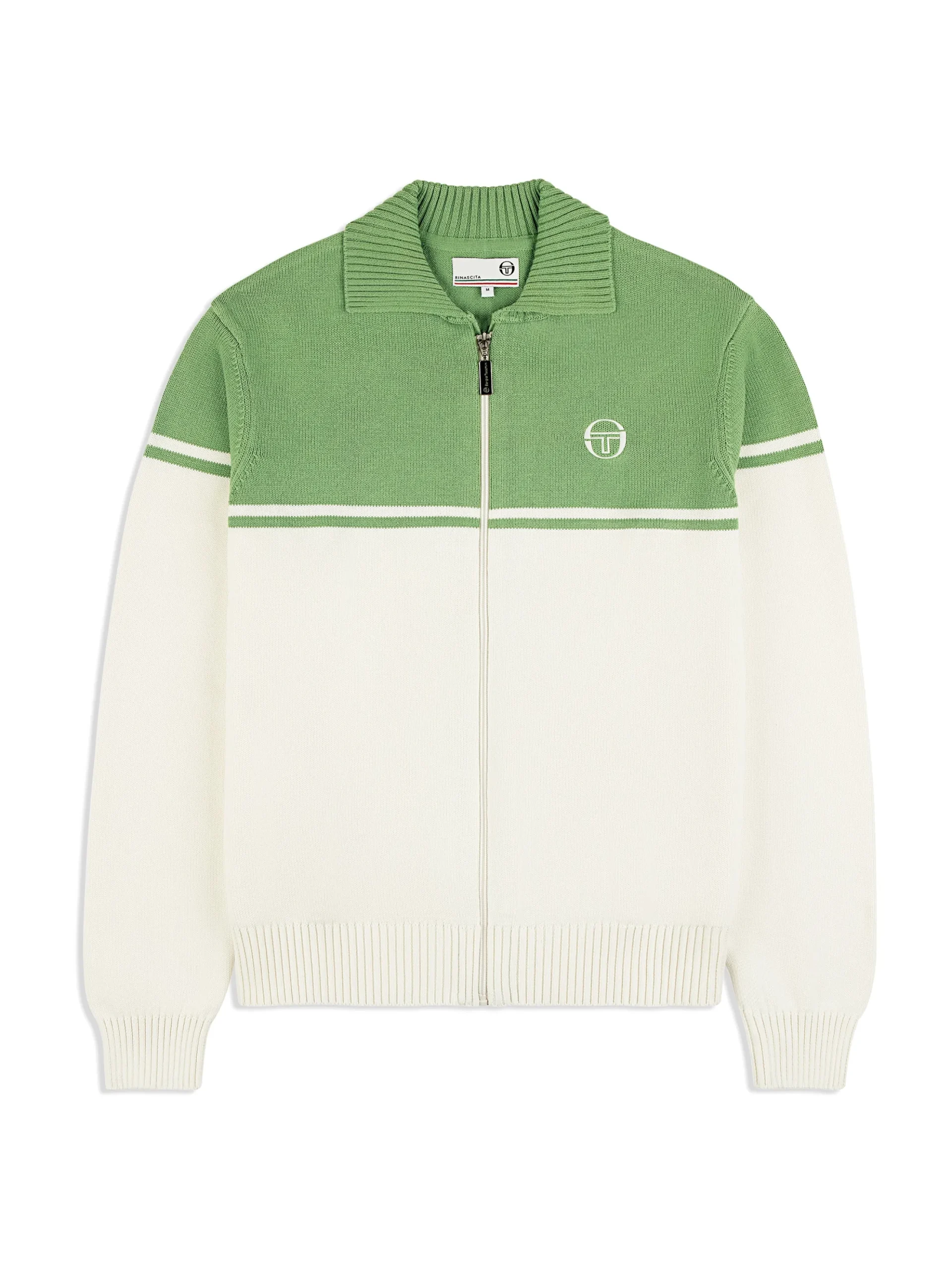 Sergio Tacchini Donato Knit Track Jacket- Gardenia/ Jade Green GARDENIA/JADE GREEN Discount