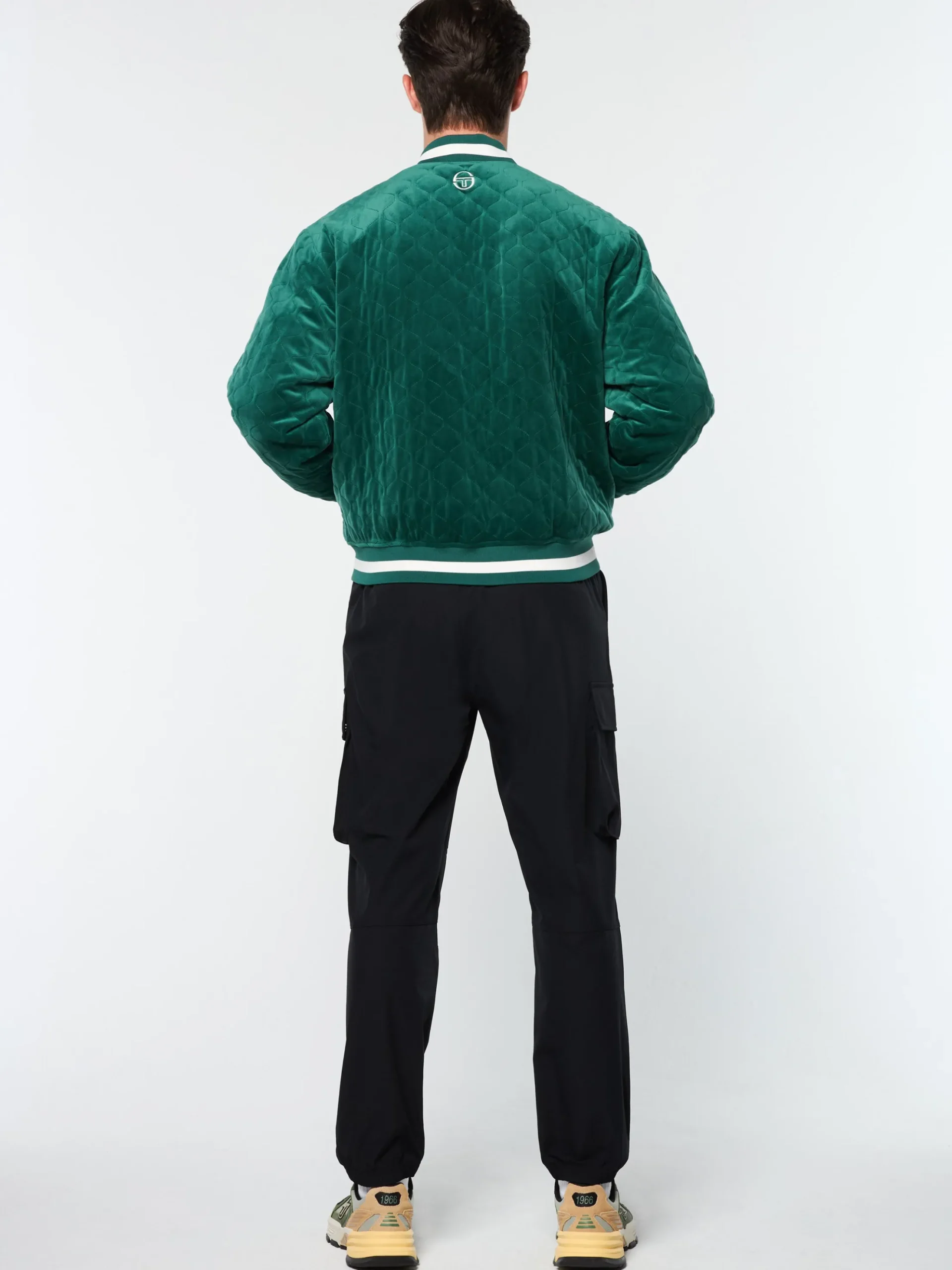 Sergio Tacchini Fasano Quilted Velour Jacket- RAINFOREST Hot