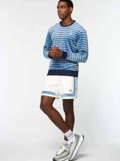 Sergio Tacchini Foggia Velour Crewneck- CORONET BLUE Best