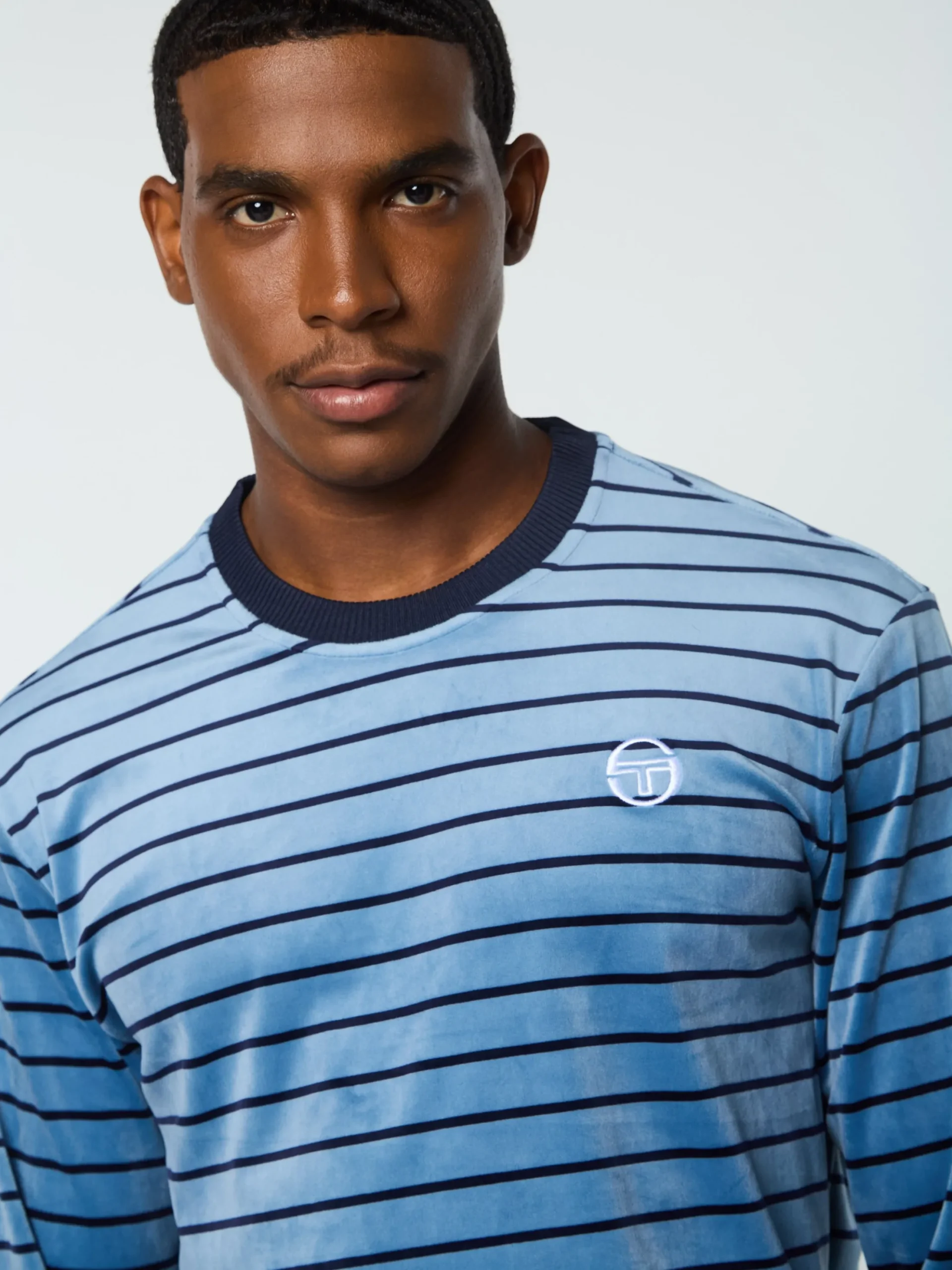 Sergio Tacchini Foggia Velour Crewneck- CORONET BLUE Best