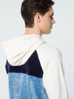 Sergio Tacchini Foggia Velour Debossed Hoodie- GARDENIA Outlet