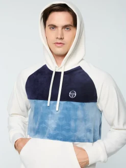 Sergio Tacchini Foggia Velour Debossed Hoodie- GARDENIA Outlet