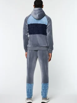 Sergio Tacchini Foggia Velour Debossed Hoodie- GRISAILLE Best