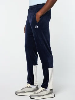 Sergio Tacchini Foggia Velour Debossed Track Pant- MARITIME BLUE New