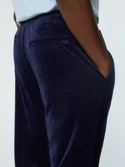 Sergio Tacchini Foggia Velour Debossed Track Pant- MARITIME BLUE New