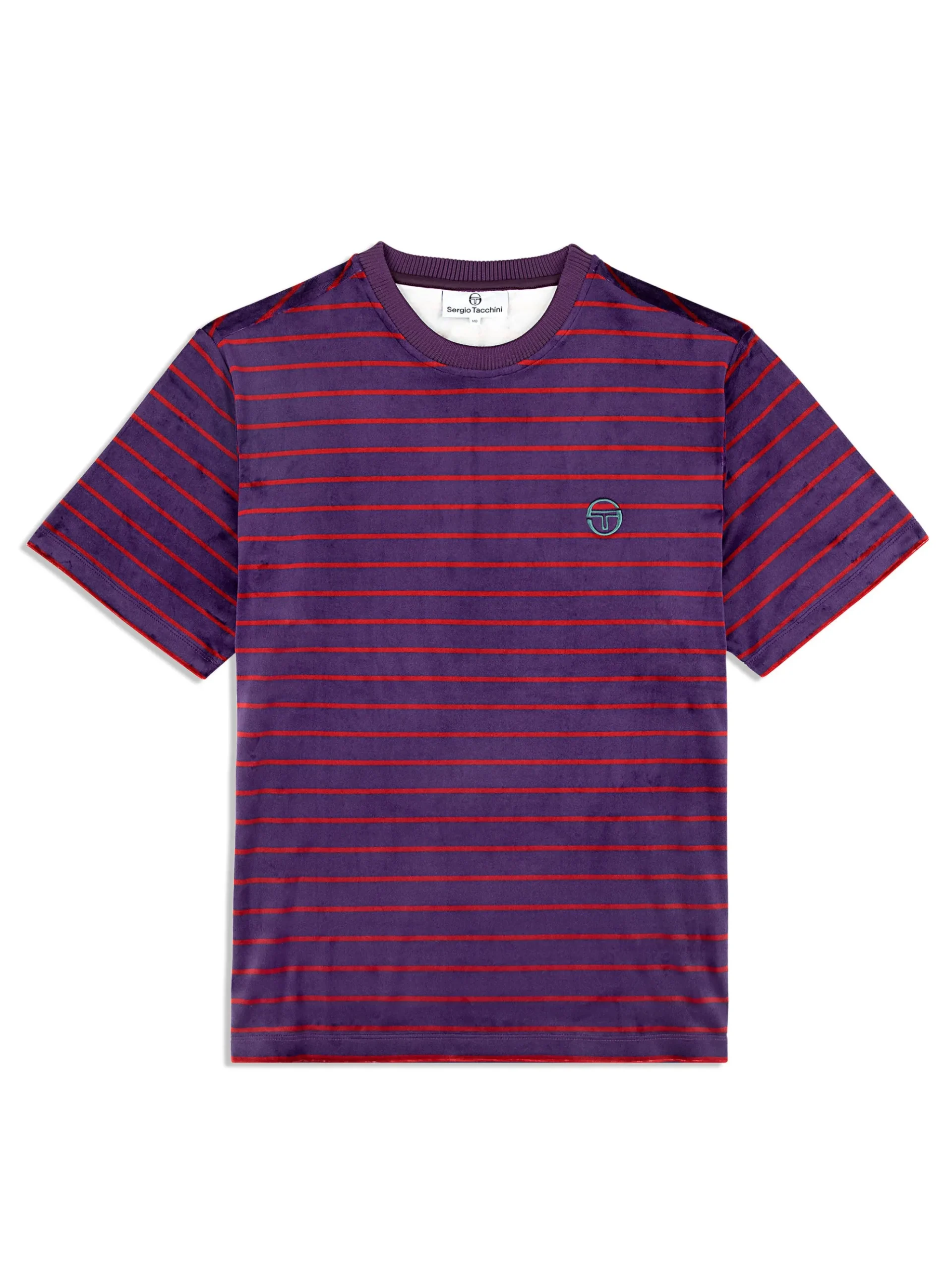 Sergio Tacchini Foggia Velour T-Shirt- BLACKBERRY CORDIAL Clearance