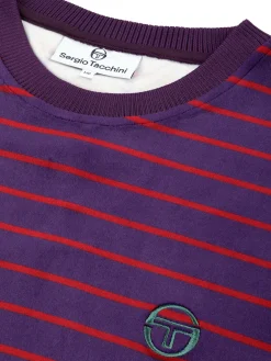 Sergio Tacchini Foggia Velour T-Shirt- BLACKBERRY CORDIAL Clearance