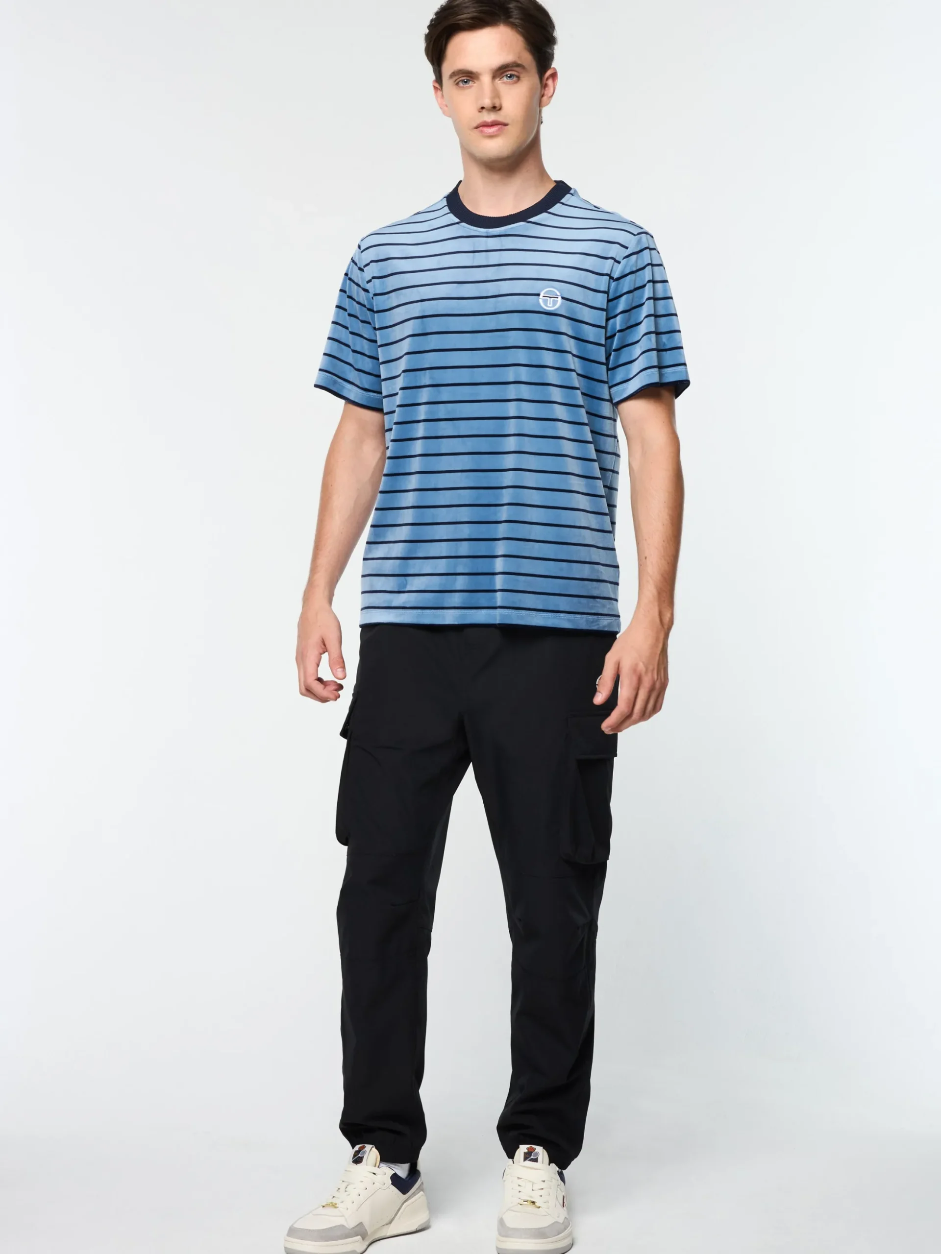 Sergio Tacchini Foggia Velour T-Shirt- CORONET BLUE New