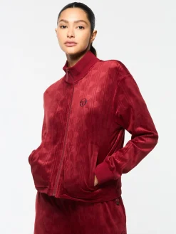 Sergio Tacchini Gabrisa Velour Track Jacket- SUN DRIED TOMATO Outlet