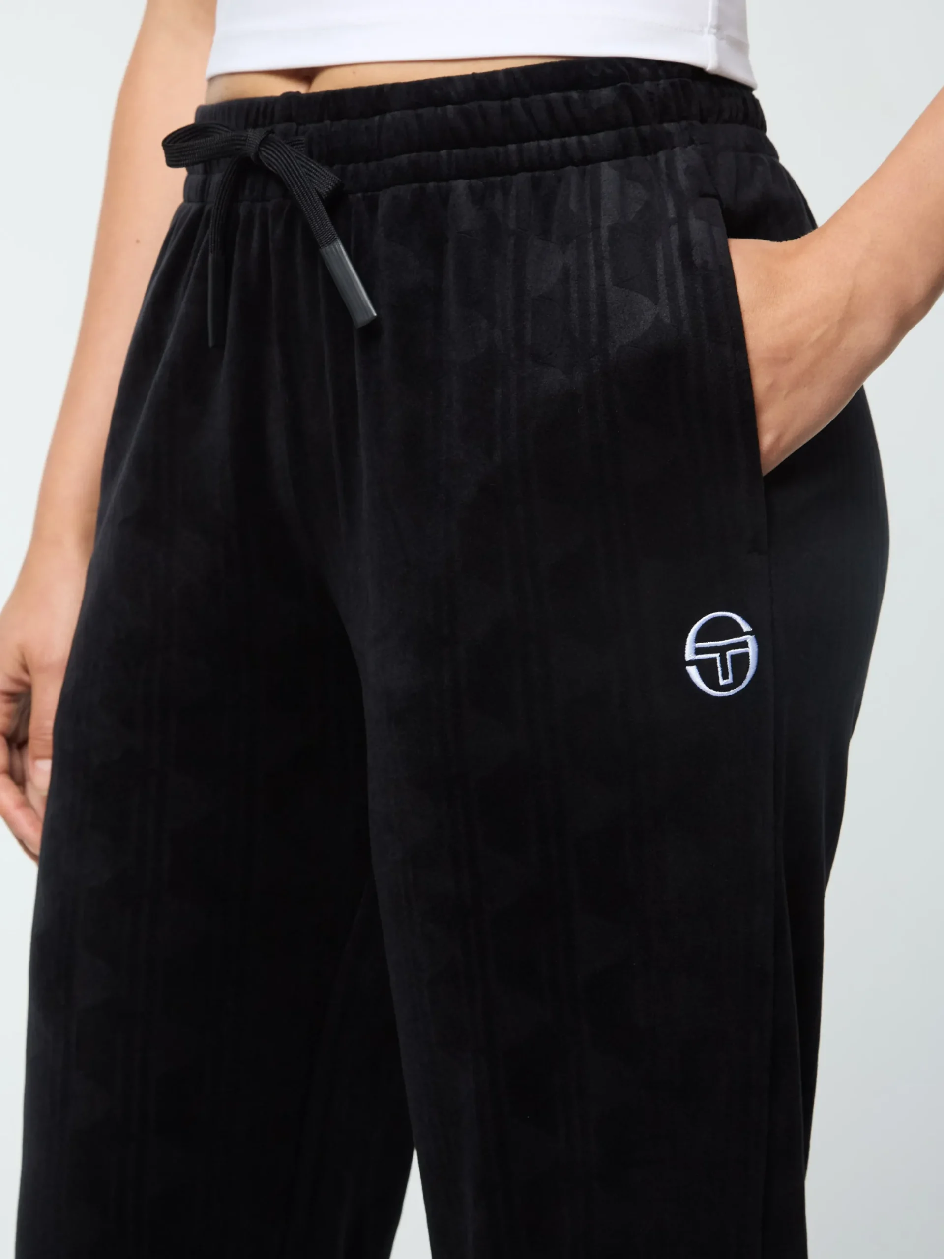 Sergio Tacchini Gabrisa Velour Track Pant- BLACK BEAUTY Outlet