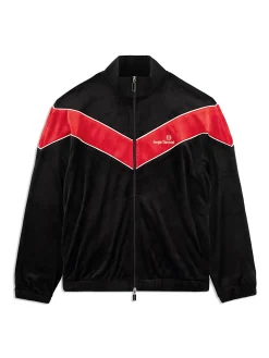 Sergio Tacchini Gallone Velour Track Jacket- BLACK BEAUTY Outlet