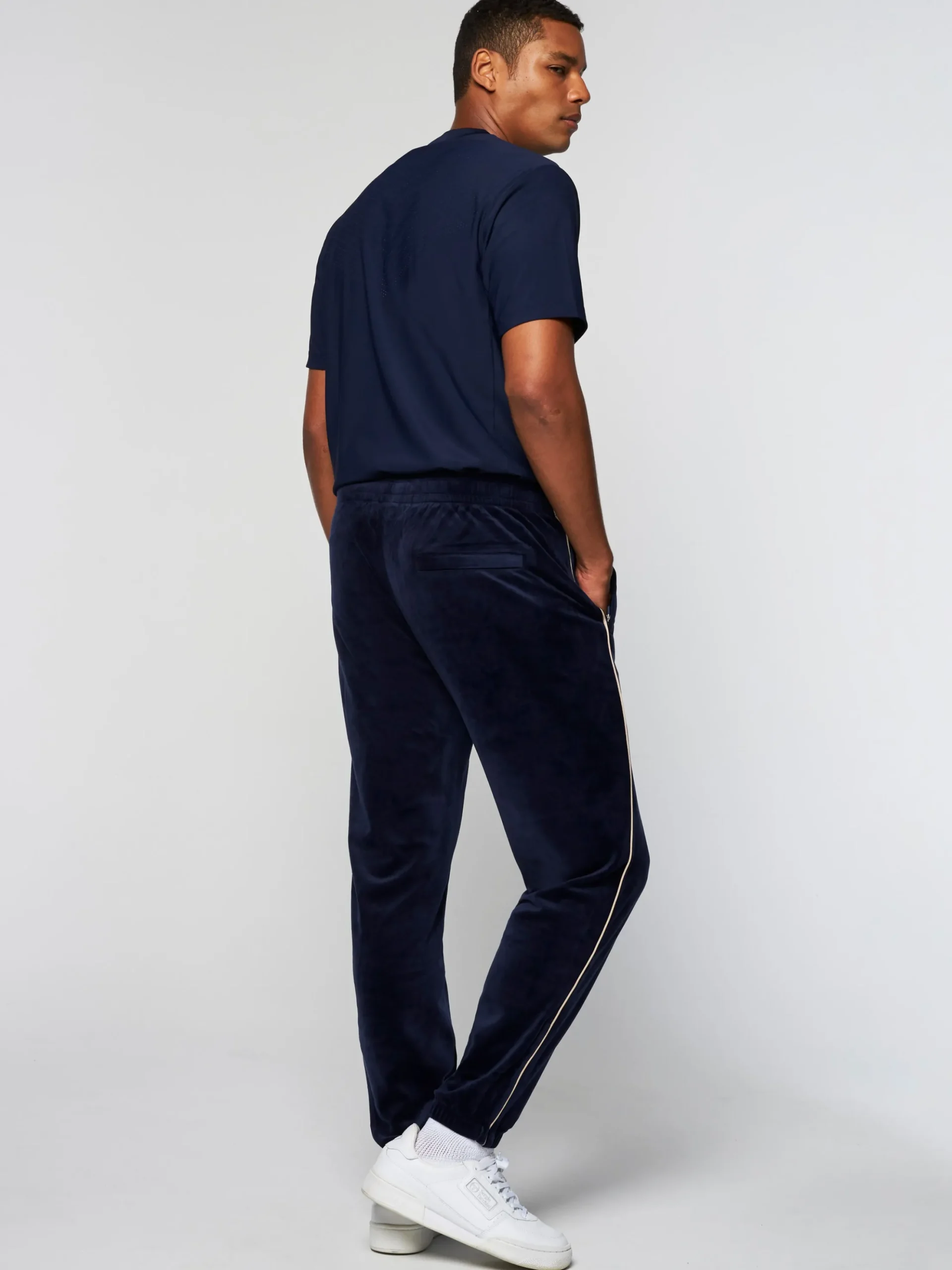 Sergio Tacchini Gallone Velour Track Pant- MARITIME BLUE Best