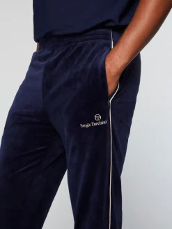Sergio Tacchini Gallone Velour Track Pant- MARITIME BLUE Best
